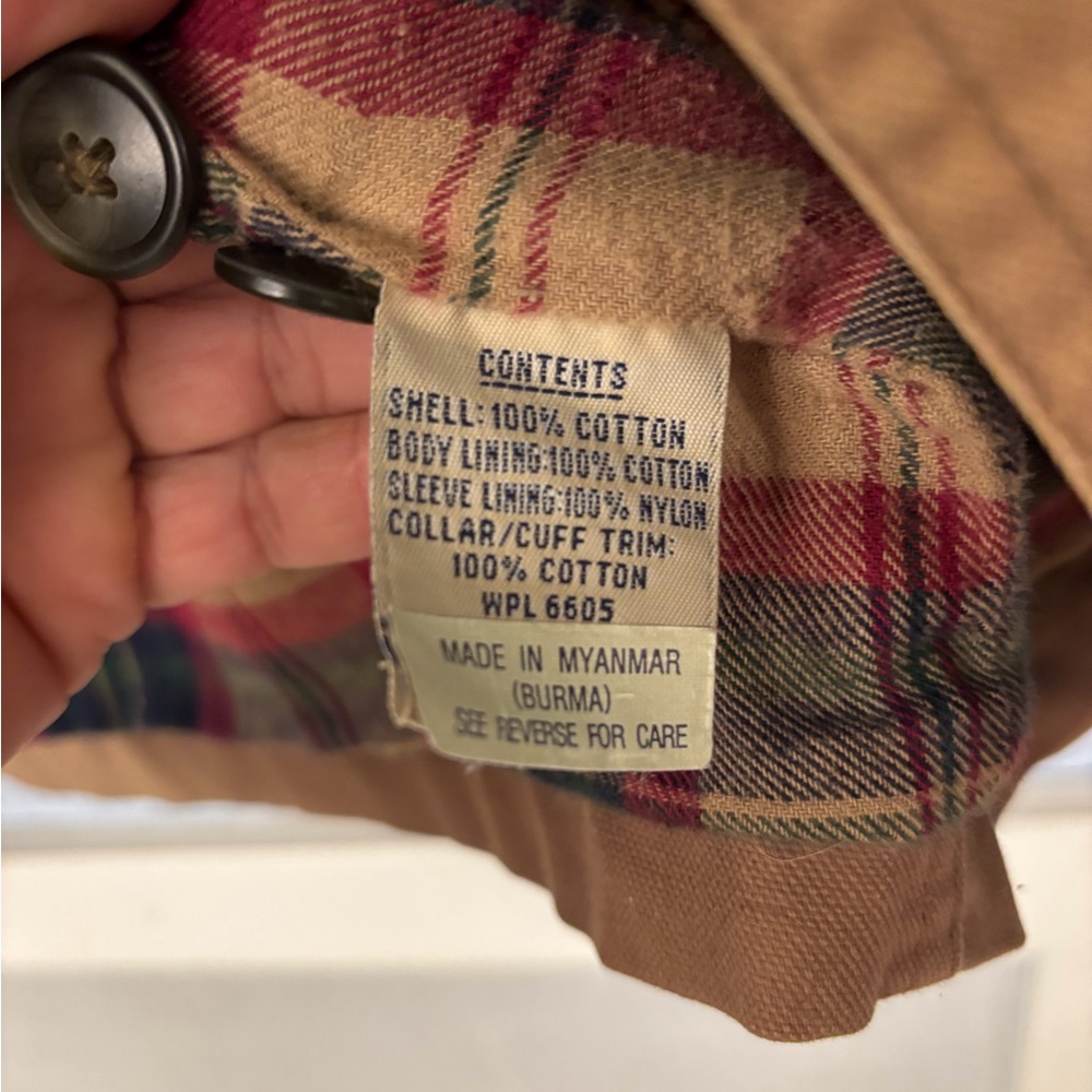 Dunbrooke Tan Bomber Jacket with Corduroy Collar SZ Medium Light Flannel lined - Picture 6 of 12
